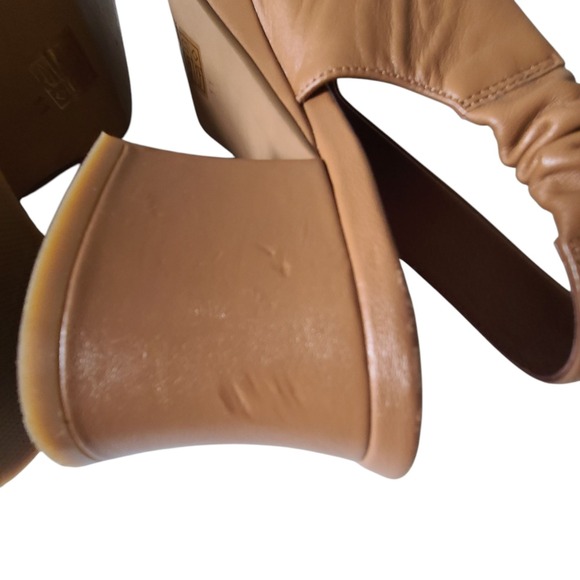 Jeffrey Campbell Extendo Platform Sling-back Block Heel Leather 11 Brown Sandals - Picture 9 of 12